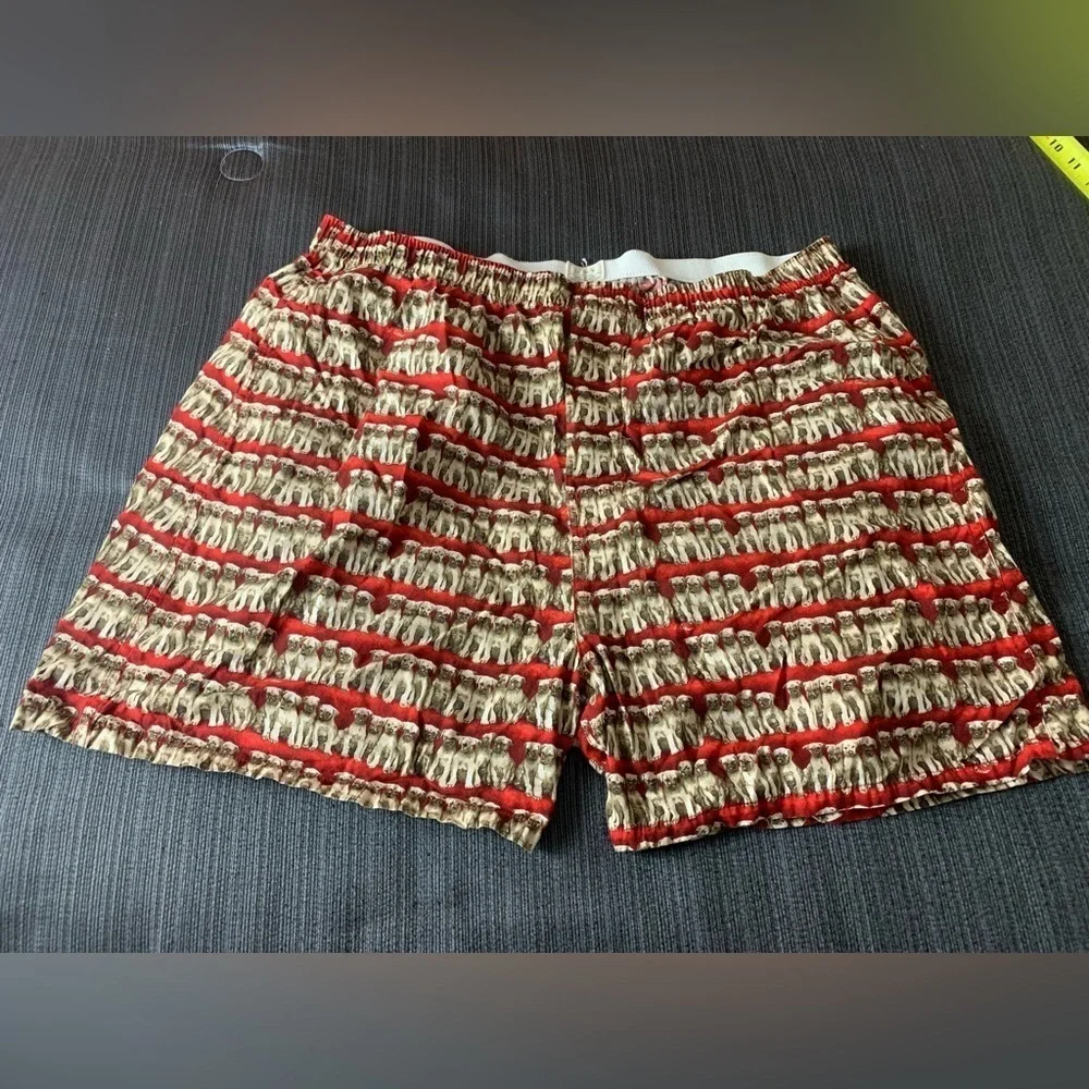 J.Crew Puppy Dogs Print Labrador Boxers Brief Briefs Shorts Red Beige Size 40-42